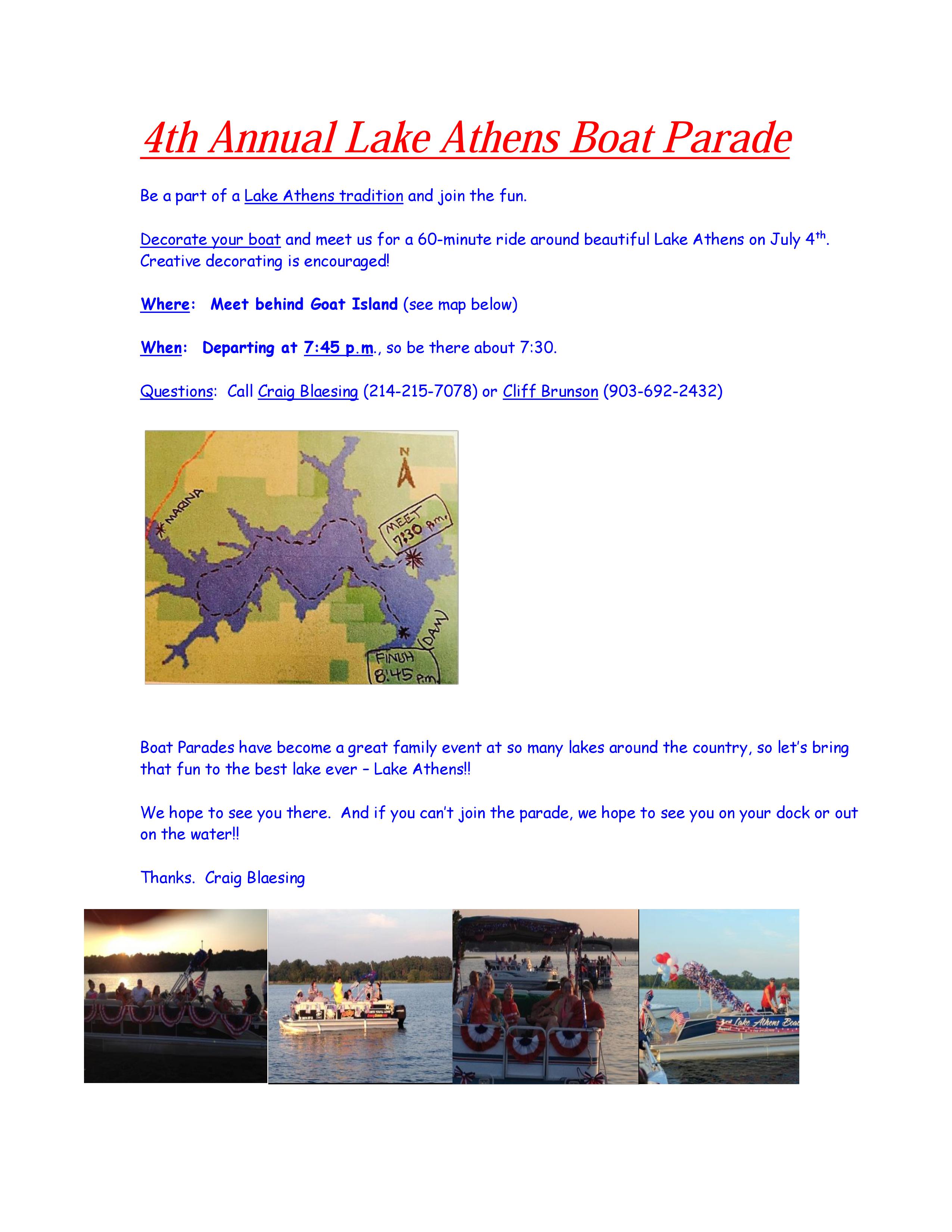 4th Annual Lake Athens Boat Parade 0415